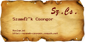 Szamák Csongor névjegykártya