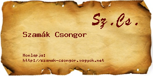 Szamák Csongor névjegykártya
